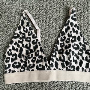 Pact Organic Cotton Leopard Print Bralette Size M
